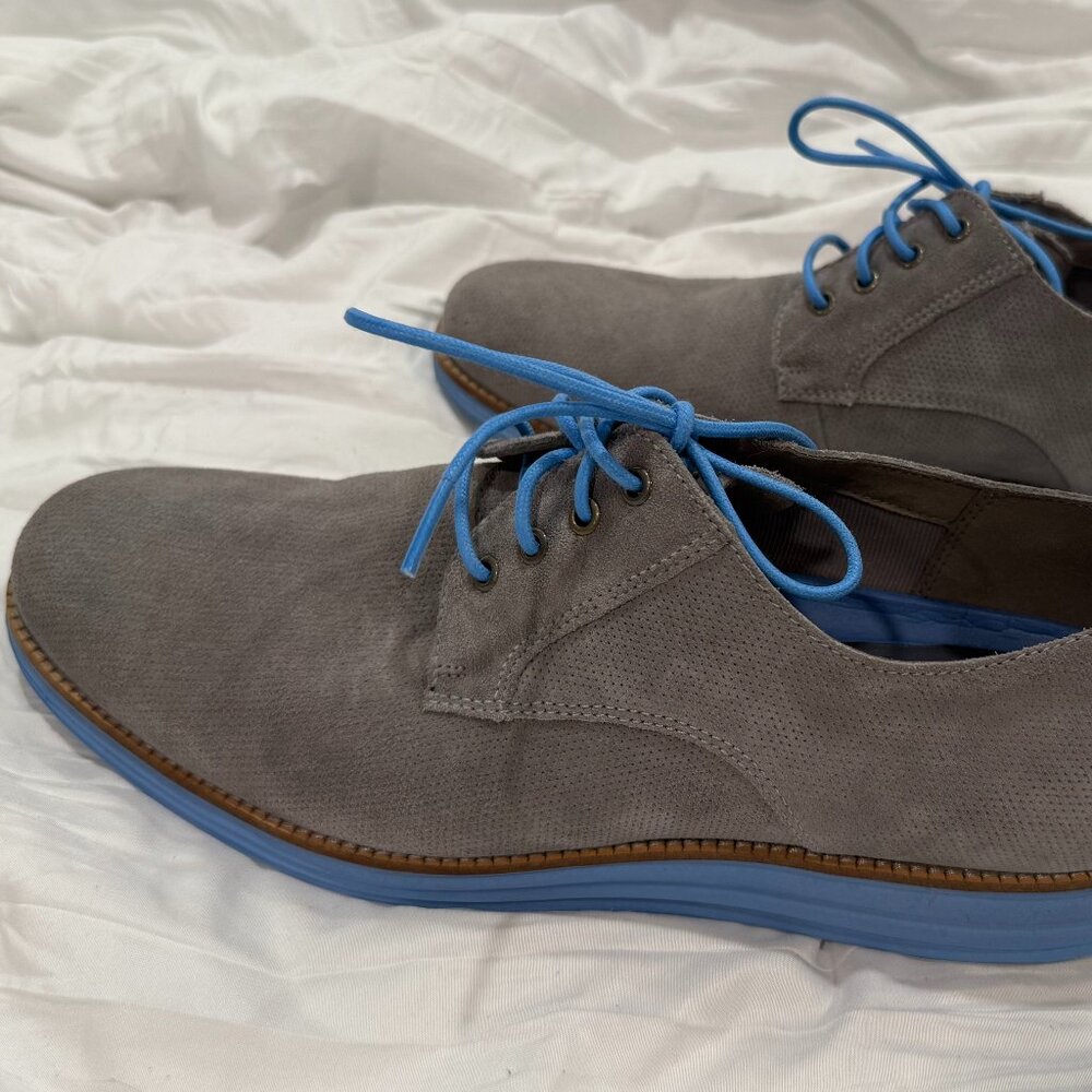 Cole Haan Grey & Blue suede shoes